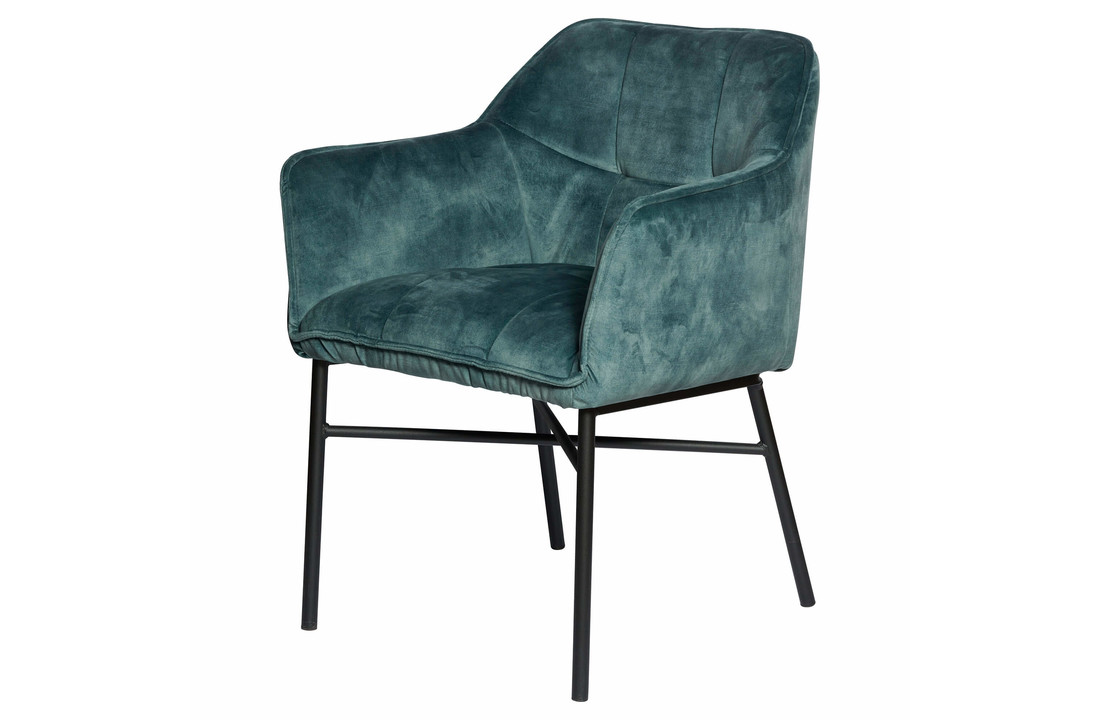 Velvet eetkamerstoel Noah | Blauw