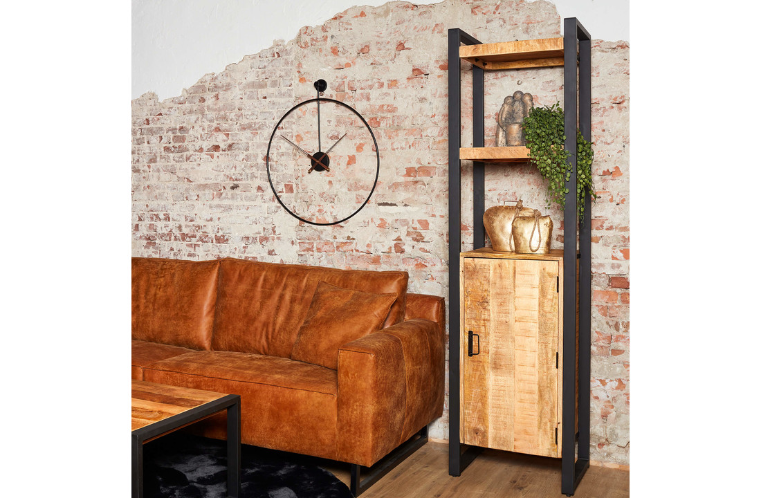 Boekenkast Britt met deur | 200 x 55 cm