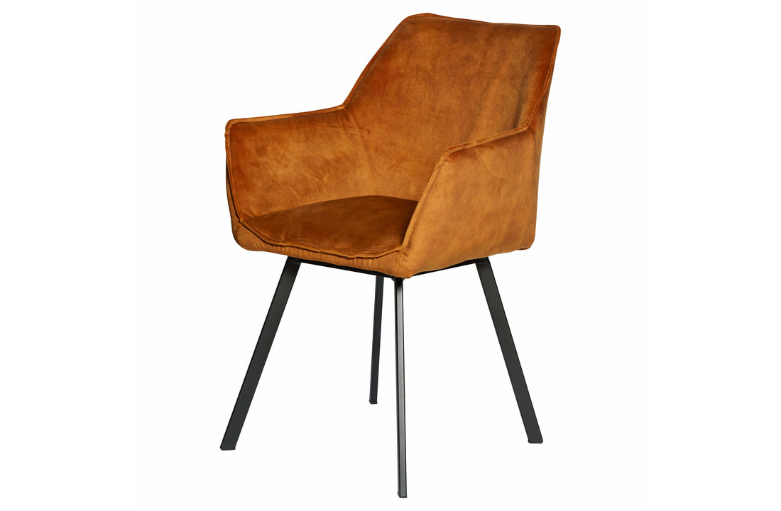 Velvet eetkamerstoel Sterre | Geel