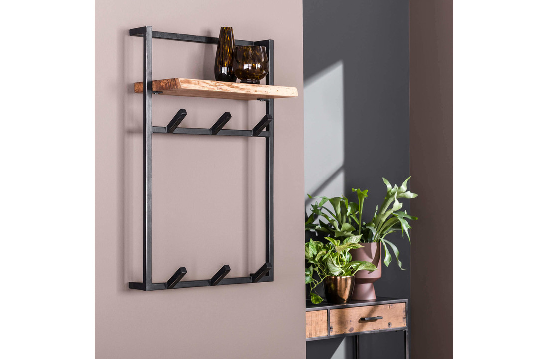 Kapstok Edge 6 haken | met hoedenplank