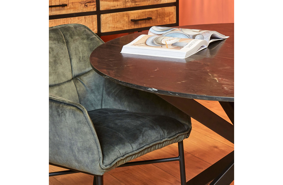 Zwart marmeren eettafel Lynn | Rond Ø130
