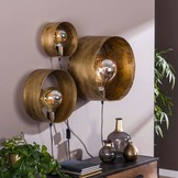 Wandlamp Charger set van drie | Oud goud