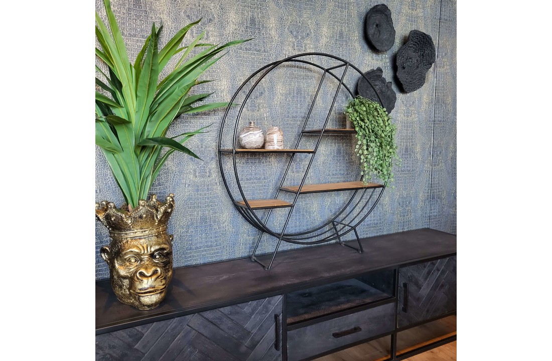 Opbergrek Teak | Met voet - Ø90 cm