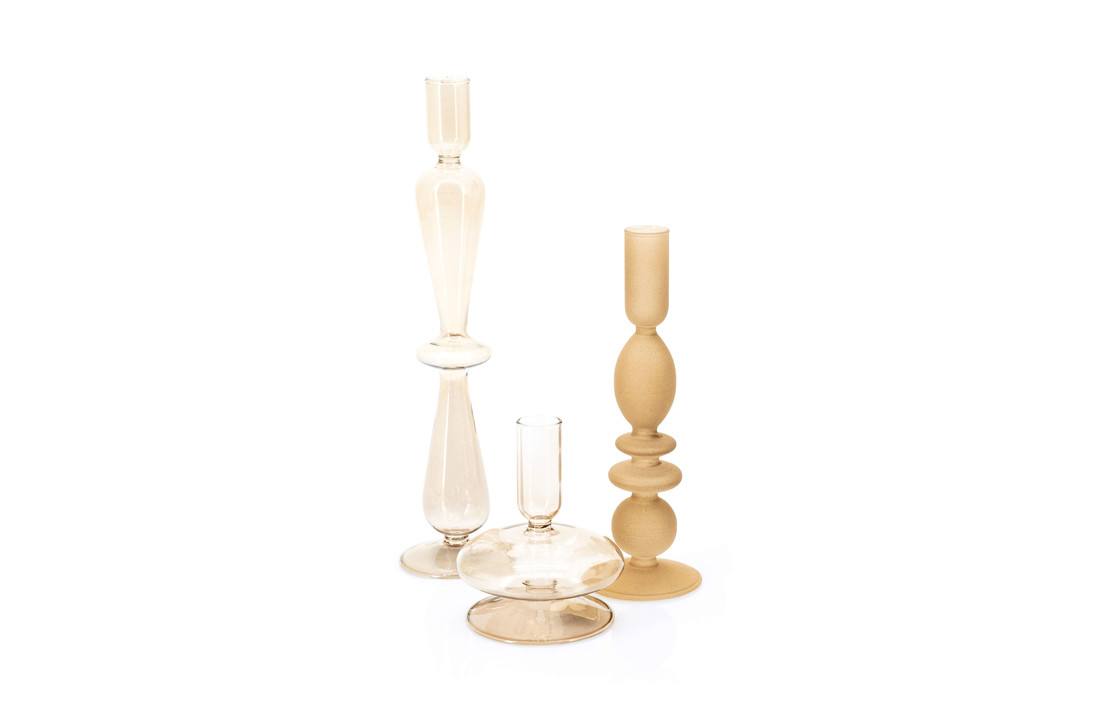 Aurora kandelaars | Set van drie - beige