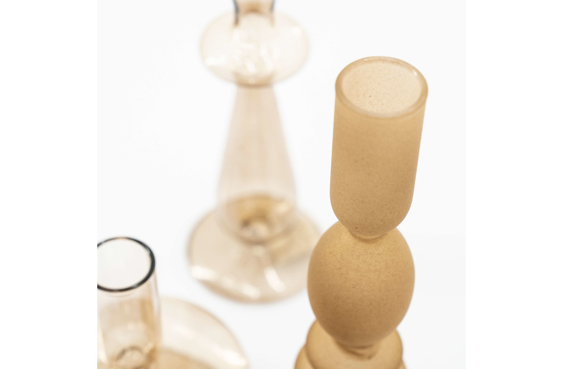 Aurora kandelaars | Set van drie - beige