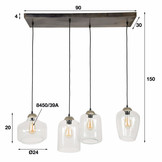 Glazen hanglamp Mix Clear XL | 4L