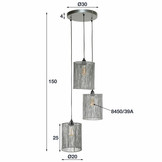Hanglamp Stringshade Metal getrapt | 3L
