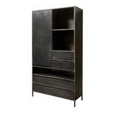 Opbergkast Paterno 100 cm | Zwart mangohout & metaal