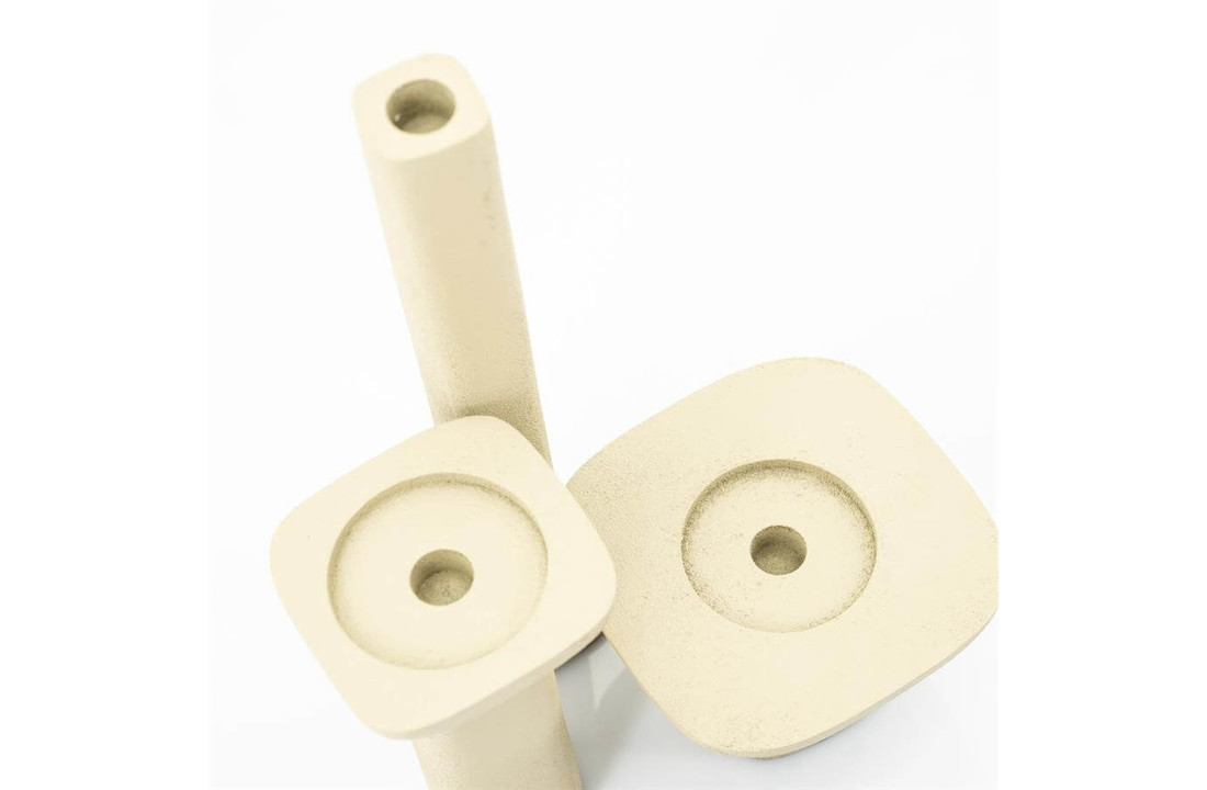 Kaarsenhouder Squand large - beige
