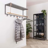 Kapstok Metal Bamboo 6 haken | Hoedenplank en roede