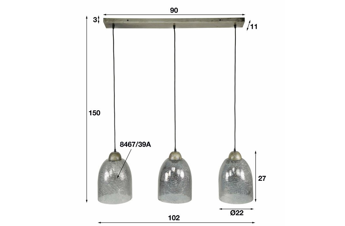 Hanglamp Sphere Clearstone | 3L
