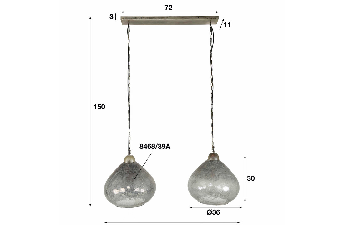 Hanglamp Bell Clearstone | 2L
