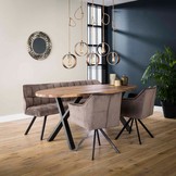 Eetkamerbank Raster antraciet | 180 cm