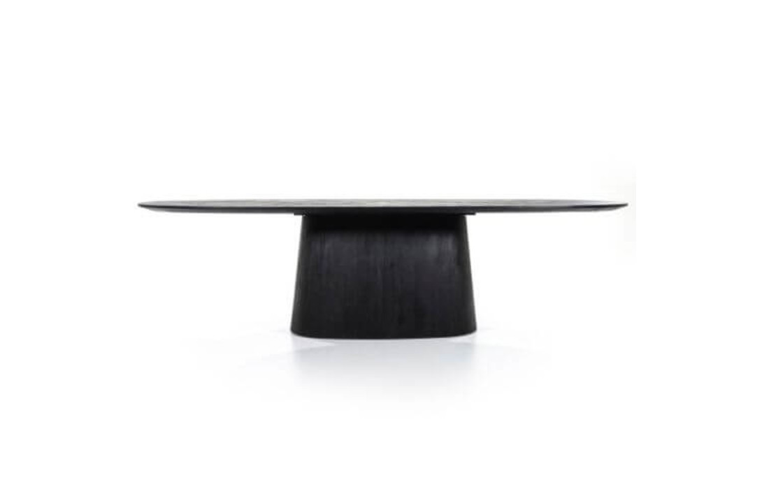 Eettafel Aron ovaal 300x110 - zwart