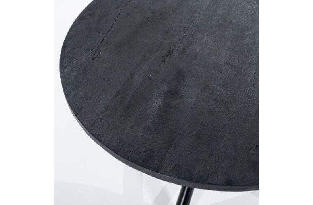 Eettafel rond met kruispoot 150x150 - zwart