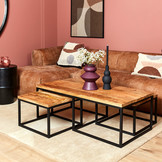 Rechthoekige Salontafel set Denver | Mangohout