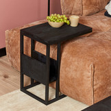 Slider & laptoptafel mangohout | Zwart met postvak