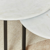 Wit marmeren salontafel set Nova | Set van twee