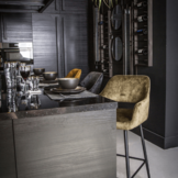 Velvet barkruk Fallon | bruin