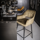 Velvet barkruk Fallon | bruin