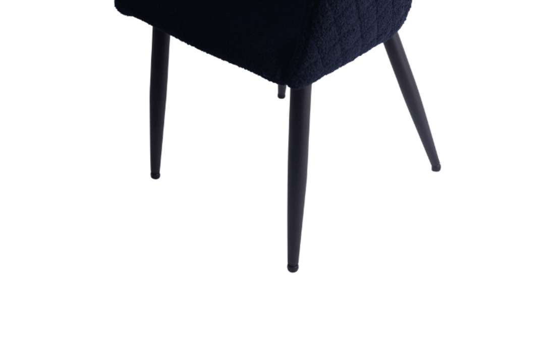 Eetkamerstoel Mace teddy zwart/blauw