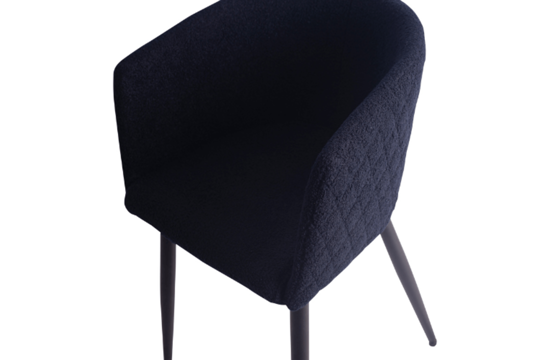 Eetkamerstoel Mace teddy zwart/blauw