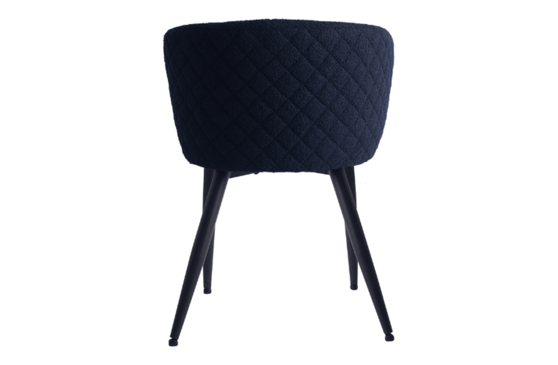 Eetkamerstoel Mace teddy zwart/blauw