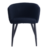 Eetkamerstoel Mace teddy zwart/blauw