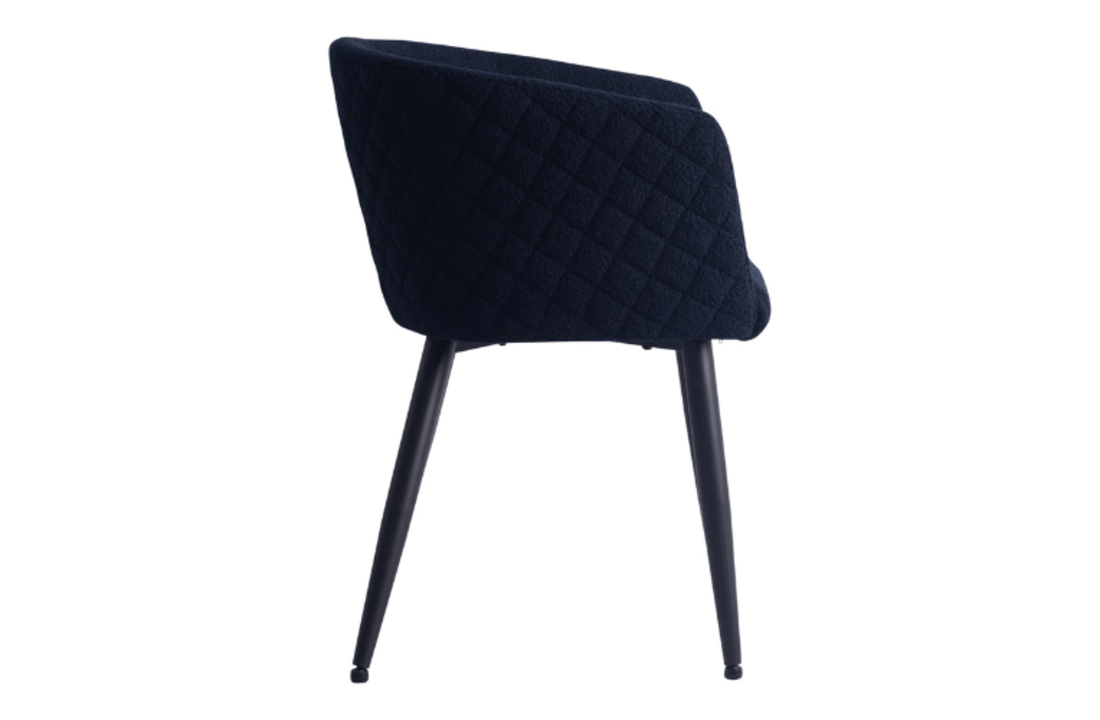 Eetkamerstoel Mace teddy zwart/blauw