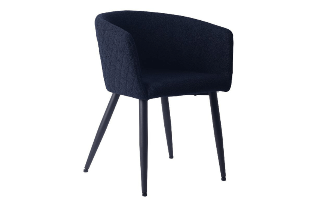 Eetkamerstoel Mace teddy zwart/blauw