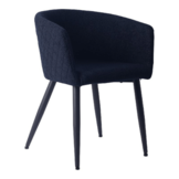 Eetkamerstoel Mace teddy zwart/blauw