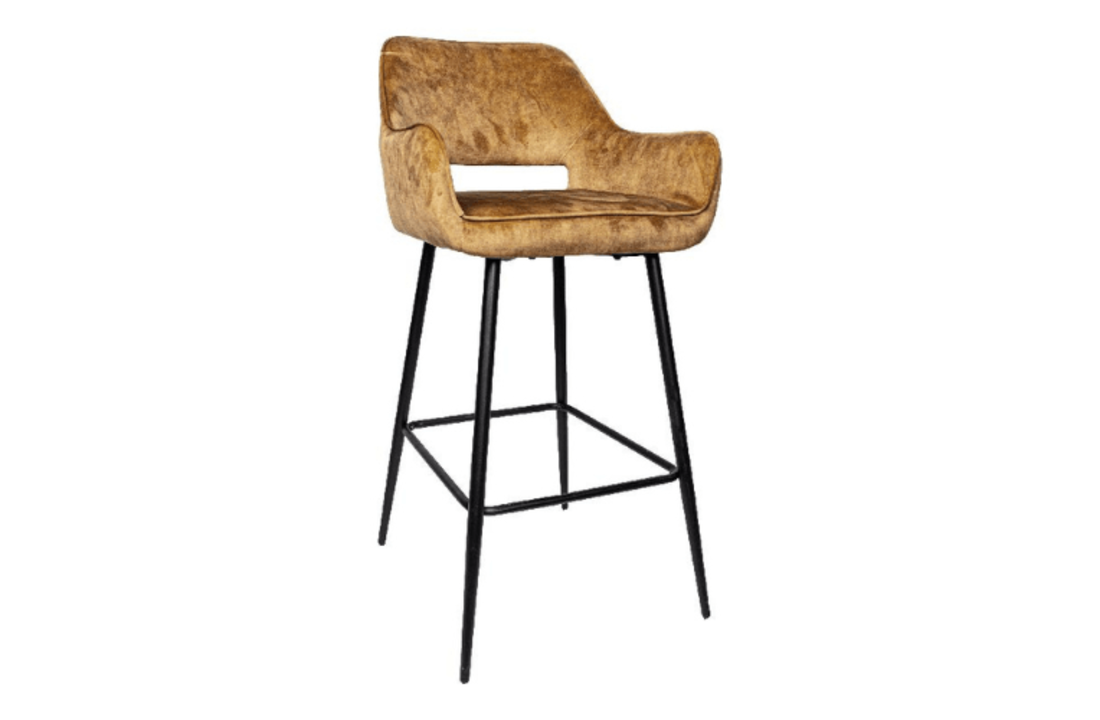 Velvet barkruk Fallon | cognac
