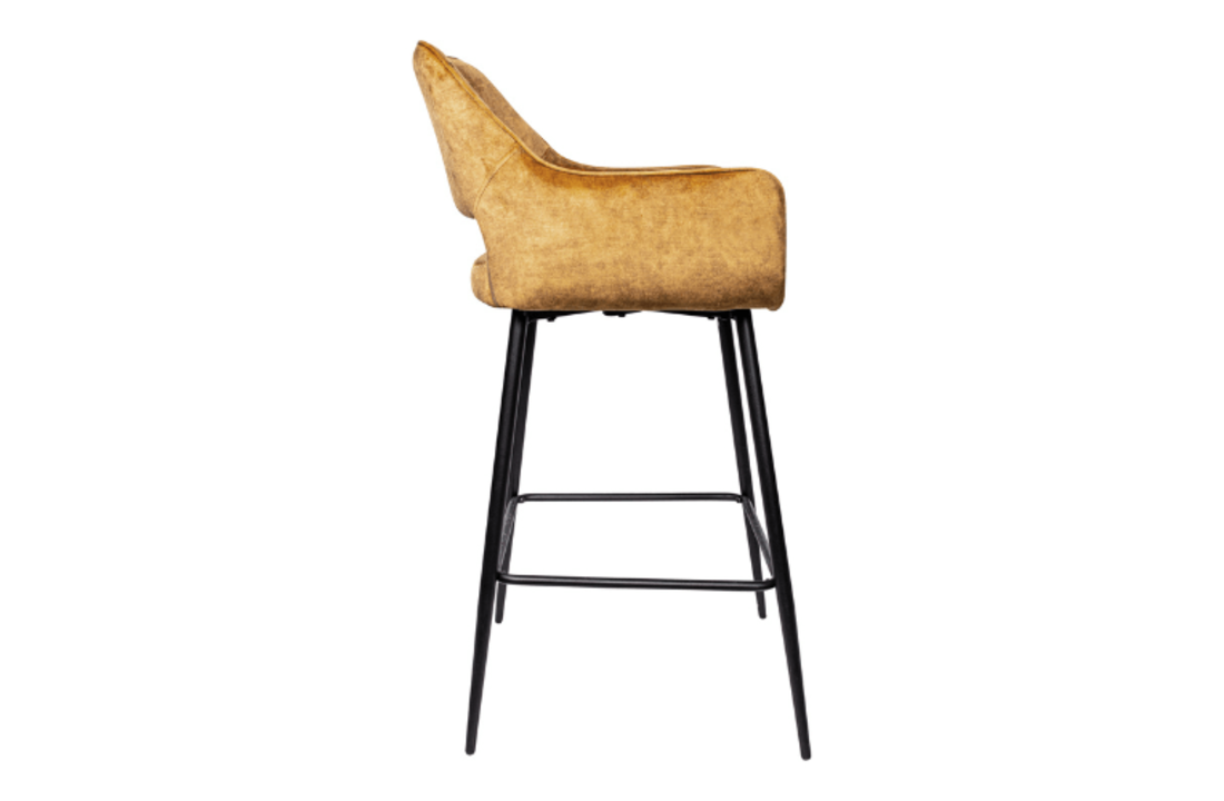 Velvet barkruk Fallon | cognac