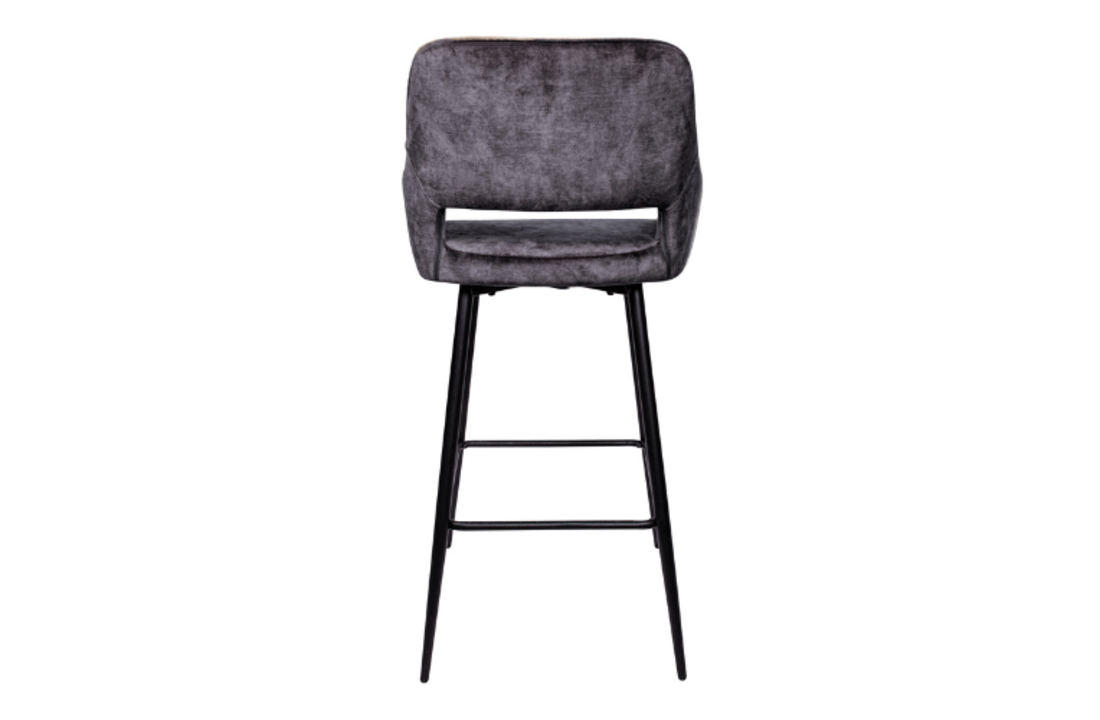 Velvet barkruk Fallon | antraciet