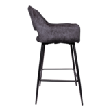 Velvet barkruk Fallon | antraciet