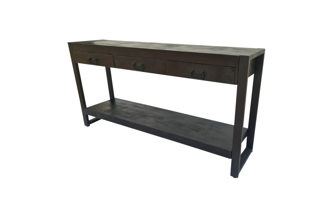 Zwarte sidetable Britt Black | 150 cm