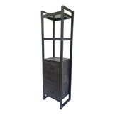 Zwarte boekenkast Britt Black met 3 lades | 200 x 55 cm
