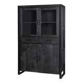 Zwarte vitrinekast Britt Black | 115 cm