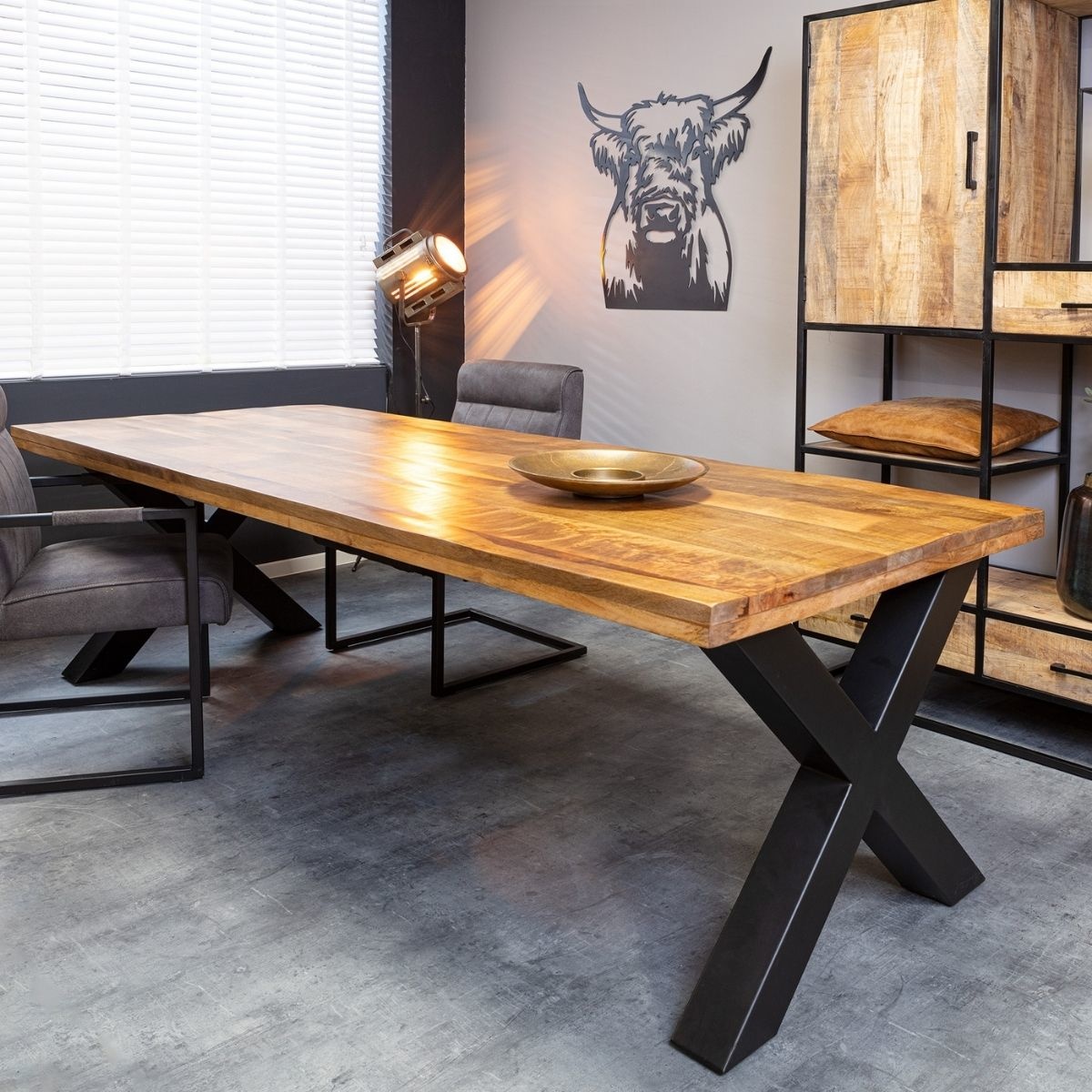 Eettafel Denver 220 cm | Rechthoek | X-poot