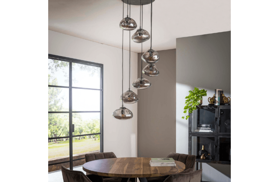 Hanglamp round cloud getrapt |7L