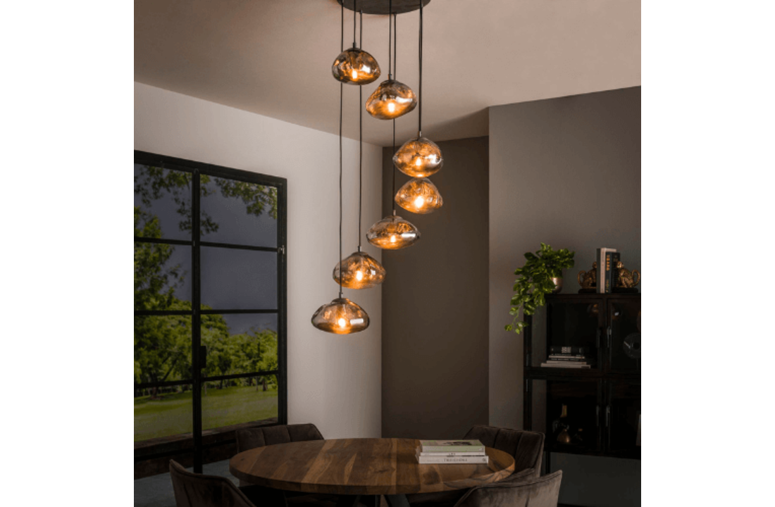 Hanglamp round cloud getrapt |7L