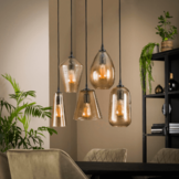 Hanglamp stone glass mix - Amberkleur |5L