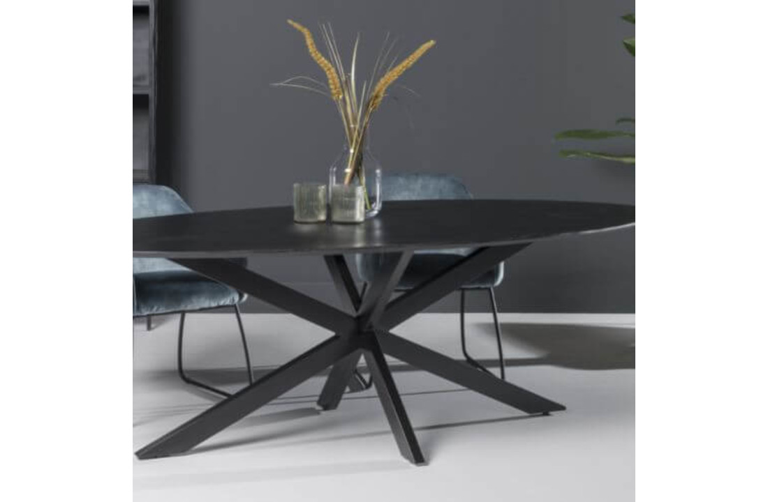 Ovale eettafel Oslo Acasia Black | 210 cm
