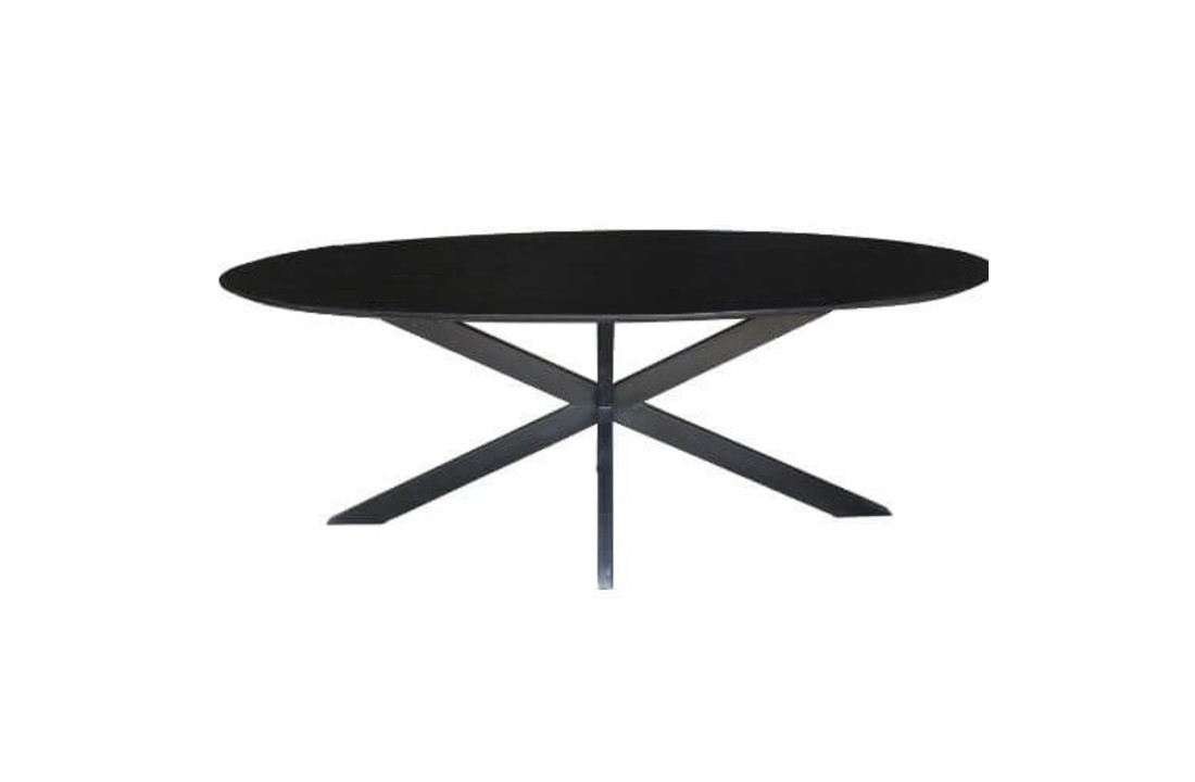Ovale eettafel Oslo Acasia Black | 210 cm