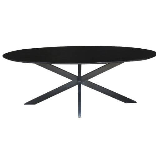 Ovale eettafel Oslo Acasia Black | 210 cm