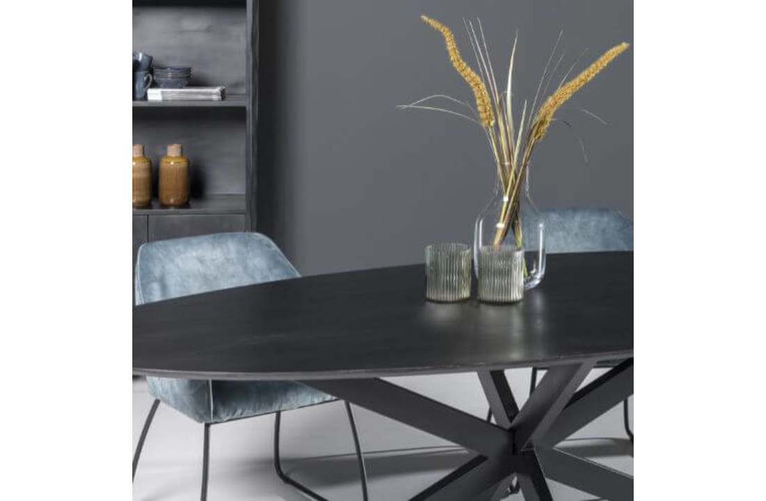 Ovale eettafel Oslo Acasia Black | 240 cm