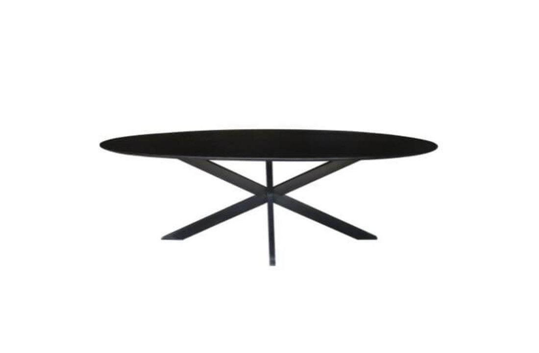 Ovale eettafel Oslo Acasia Black | 240 cm