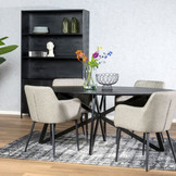 Ovale eettafel Oslo Black Acasia Web Leg 200cm