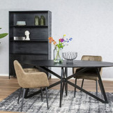 Ovale eettafel Oslo Black Acasia Web Leg 200cm