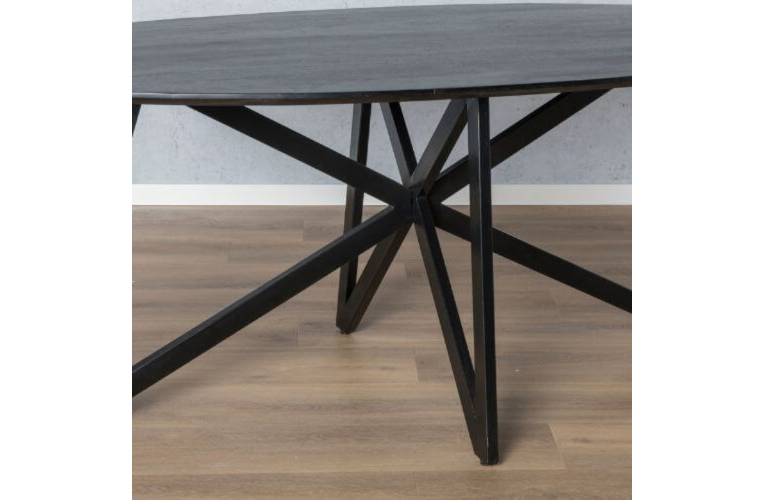 Ovale eettafel Oslo Black Acasia Web Leg 200cm